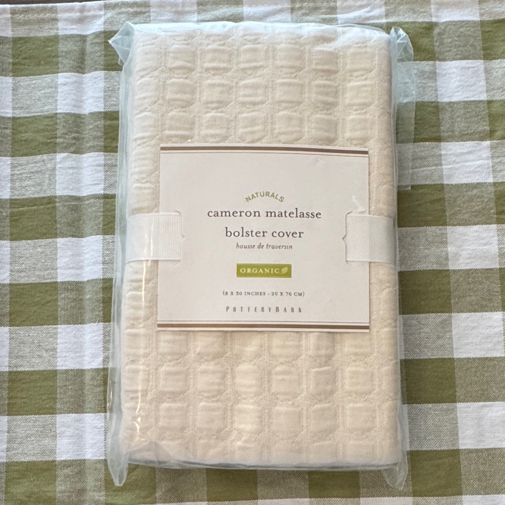 Pottery Barn Cream Cameron Matelassé Bolster Cover